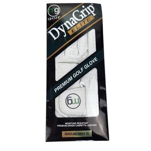 MG Golf DynaGrip Elite Golf Glove XL Regular Right Cabretta Leather White